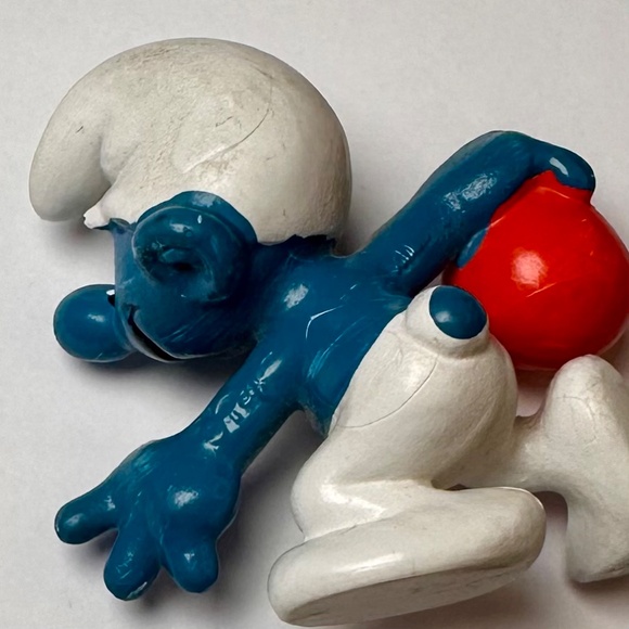 Vintage Bowling Smurf Figurine 1978 Schleich Peyo Made in Germany Smurfs - Picture 7 of 7